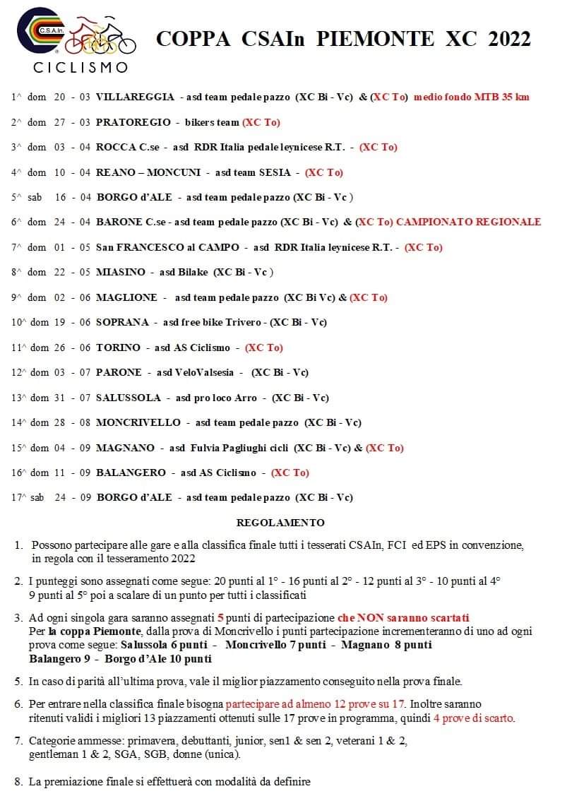 Gare Agosto Settembre 2022