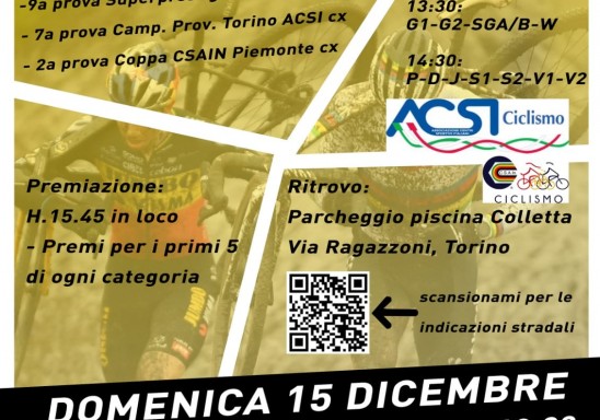 GranCross Torino – prova ciclocross al Parco della Colletta 15-12-2024