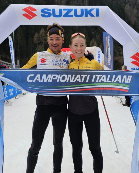 Franco Pesavento e Ludovica Sabbia Campioni italiani winter triathlon