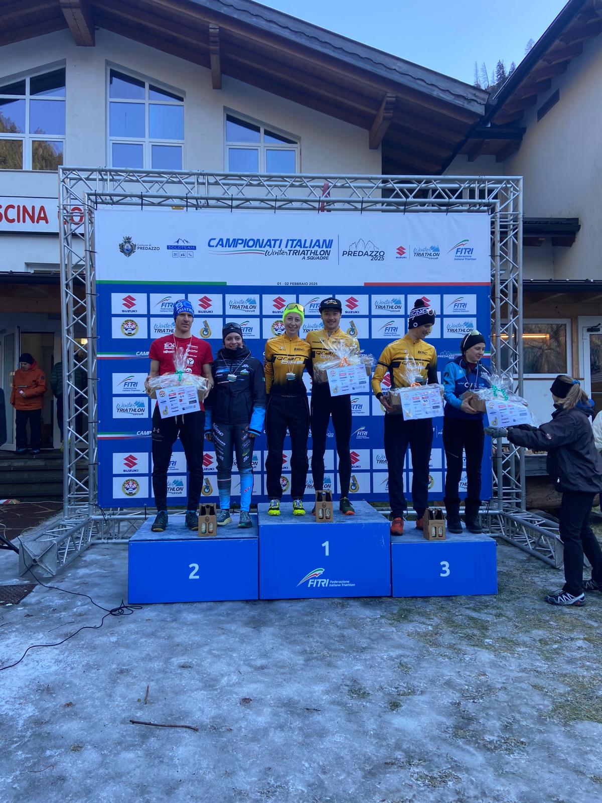 Pesavento e Sabbia campioni italiani di Winter Triathlon a squadre – Predazzo 1-2-2025